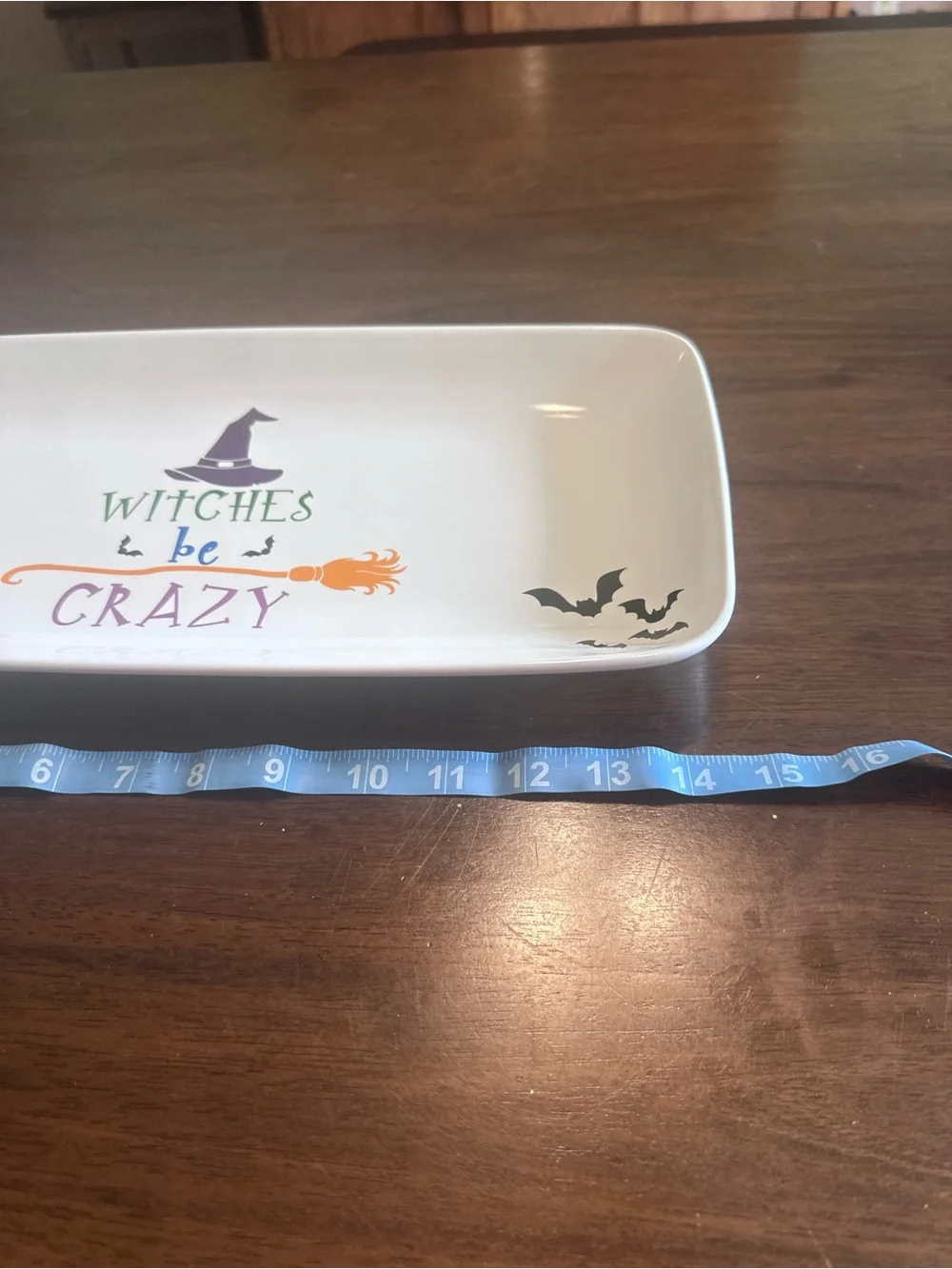 Crofton “Witches Be Crazy” Festive Halloween Serving Tray- White